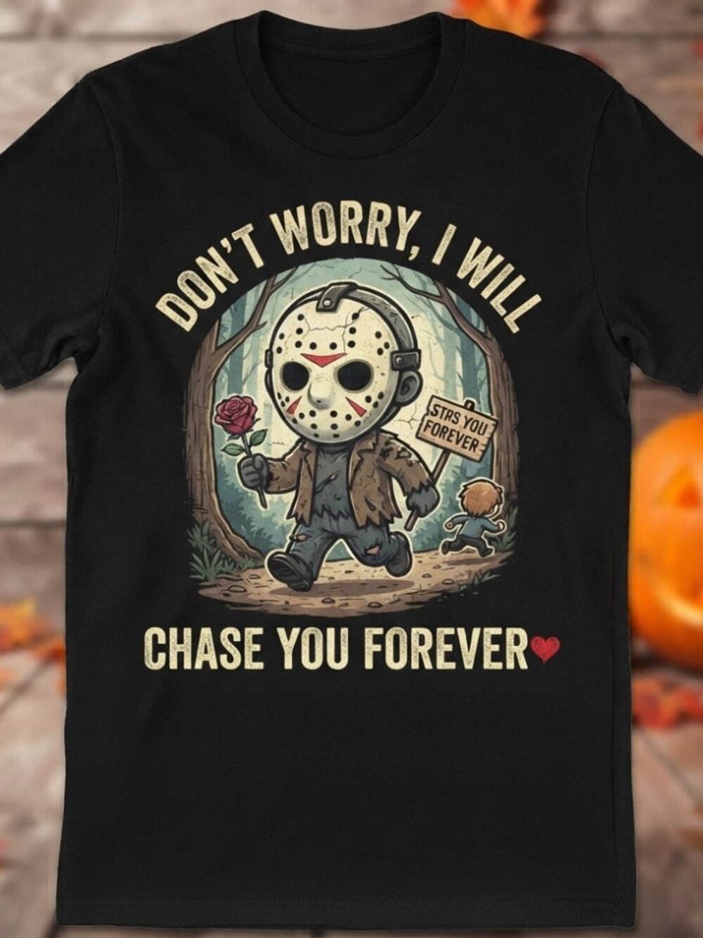 Friday the 13th Jason Chibi Graphic Tee - Romantic Horror Halloween Shirt